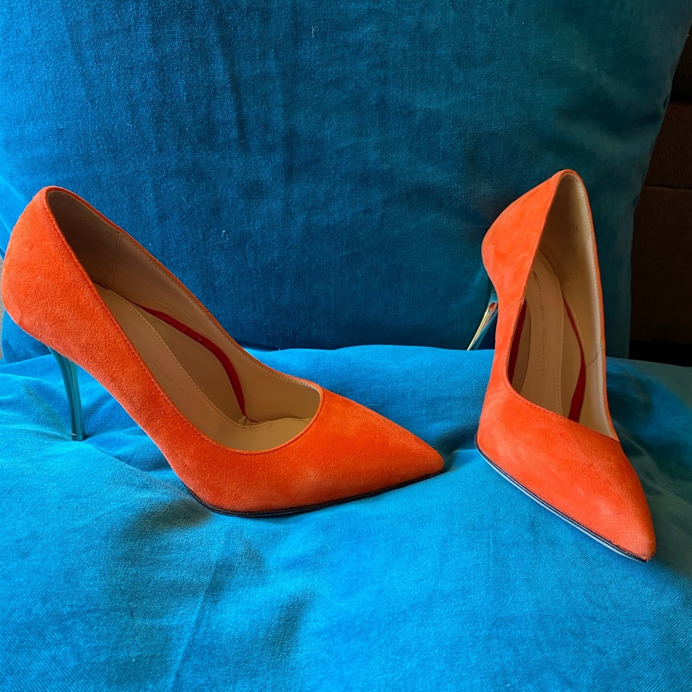 Enrico Cuini Farah Tangerine Suede Pumps